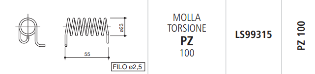 MUELLE RETENEDOR PZ 100 IZQUIERDO LS99315