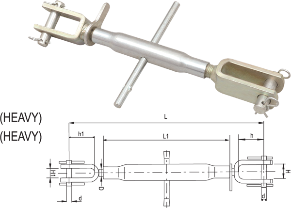 BRAZO TENSOR AJUSTABLE  DOBLE HORQUILLA 290mm REF. KALA1920