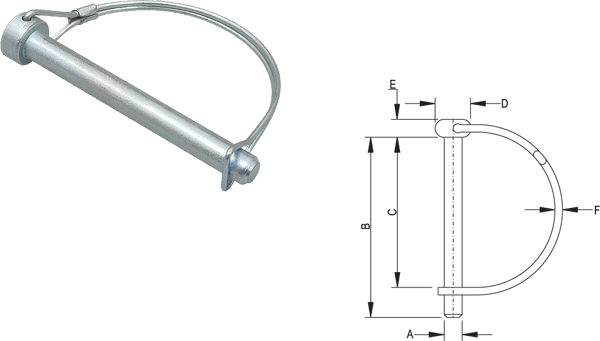 PASADOR SEGURIDAD 6x50mm CON MUELLE LATERAL