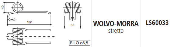 MUELLE ROTOEMPACADORA FORT NUEVA (WOLVO-MORRA) ESTRECHO LS60033