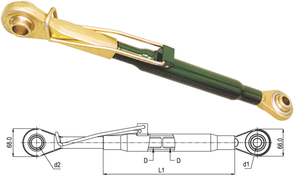 TERCER PUNTO ADAPTABLE A JOHN DEERE 535-825 mm CAT. 1-2
